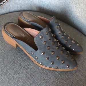 Studded Grey Mule shoes